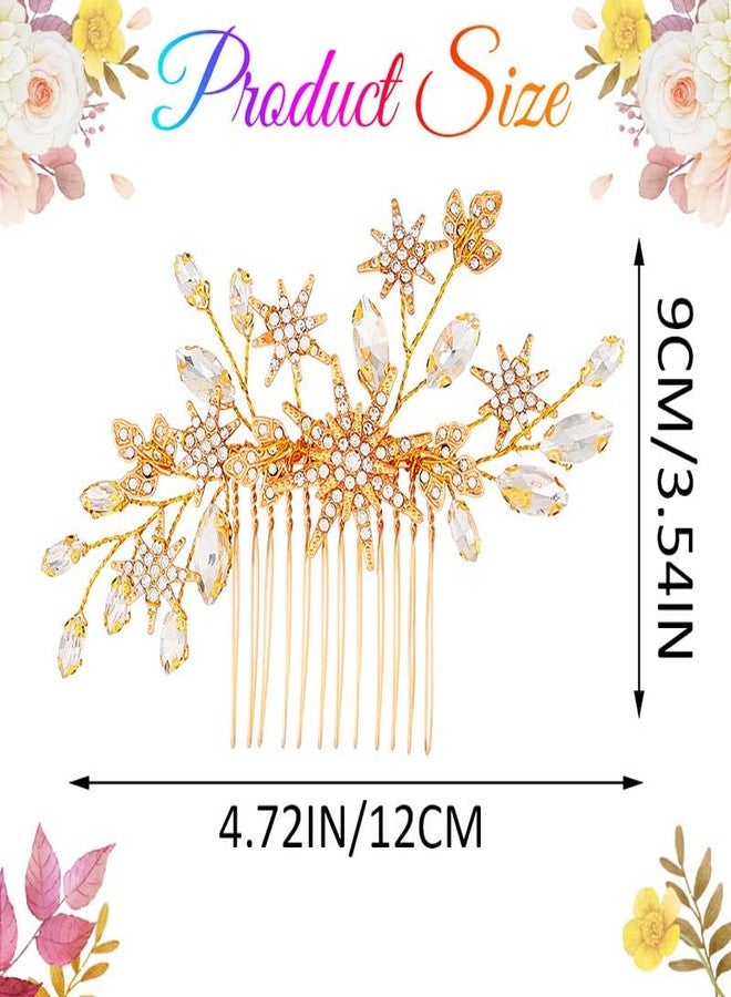 Latious Crystal Wedding Hair Comb Gold Star Bridal Hair Pieces Rhinestone Goddess Hair Accessories for Women and Brides - Image 5